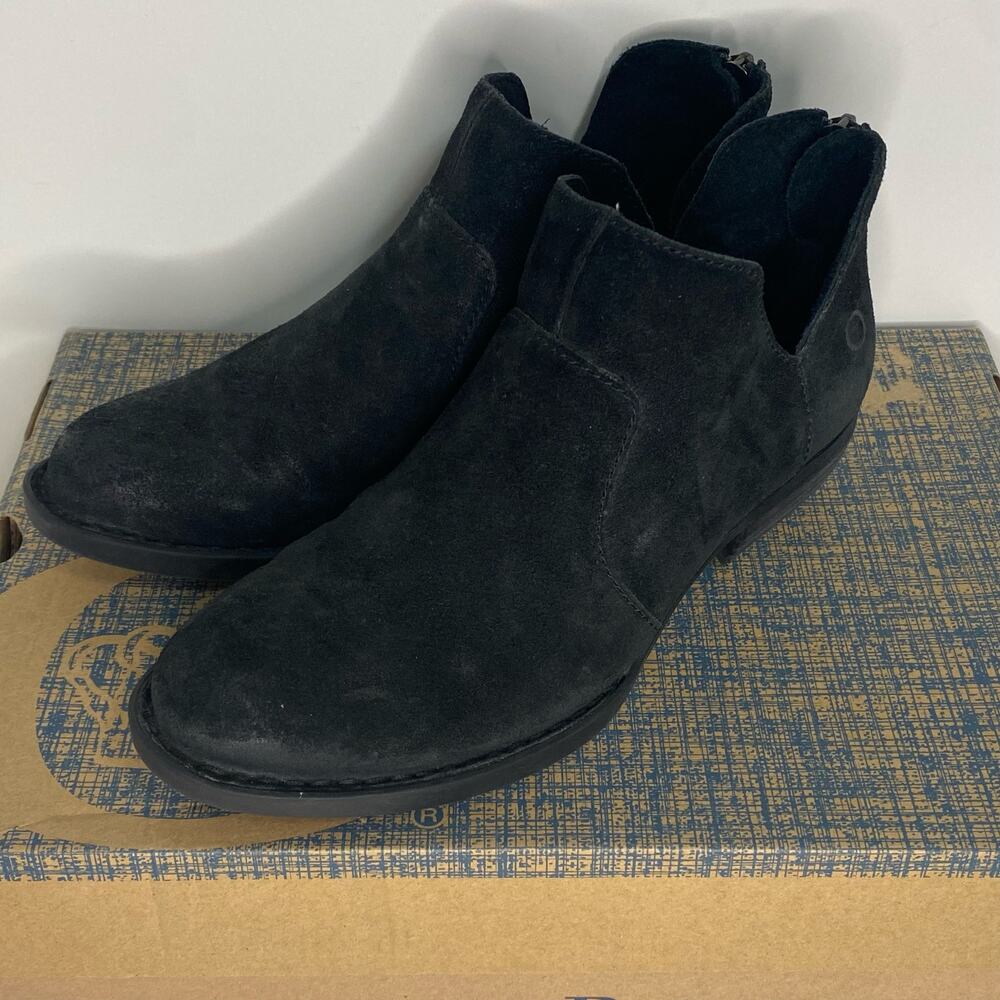 Born Boots Women's Size 6.5 Distressed Black Booties Kerri Leather Short Shoes
